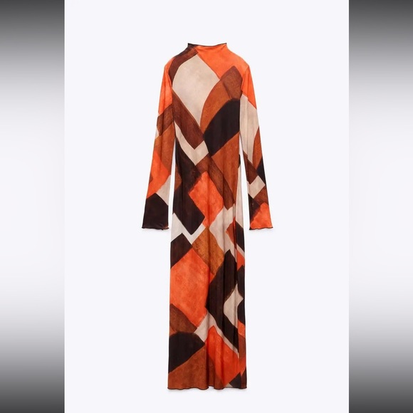 ZARA WOMAN NWT PRINTED DRESS SIZE MEDIUM - Picture 9 of 12